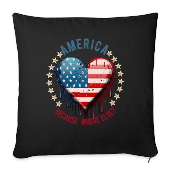 American Patriotic USA Design - Sofa pillowcase 17,3'' x 17,3'' (45 x 45 cm) - black - Front