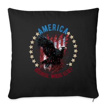 American Patriotic USA Design - Sofa pillowcase 17,3'' x 17,3'' (45 x 45 cm) - black - Front