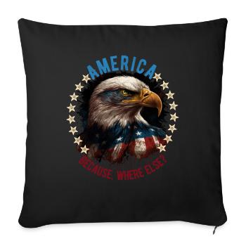 American Patriotic USA Design - Housse de coussin décorative 45 x 45 cm - noir - Devant