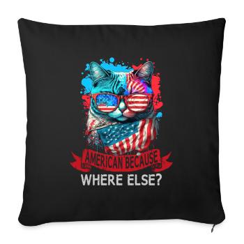 American Patriotic USA Design - Sofa pillowcase 17,3'' x 17,3'' (45 x 45 cm) - black - Front