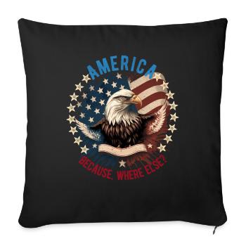American Patriotic USA Design - Sofa pillowcase 17,3'' x 17,3'' (45 x 45 cm) - black - Front