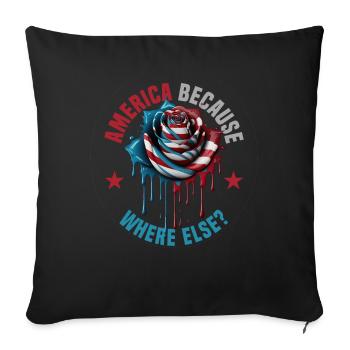 American Patriotic USA Design - Sofa pillowcase 17,3'' x 17,3'' (45 x 45 cm) - black - Front