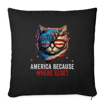 American Patriotic USA Design - Sofa pillowcase 17,3'' x 17,3'' (45 x 45 cm) - black - Front