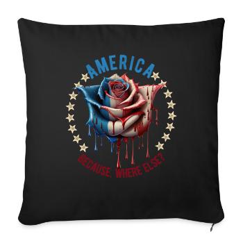 American Patriotic USA Design - Sofa pillowcase 17,3'' x 17,3'' (45 x 45 cm) - black - Front