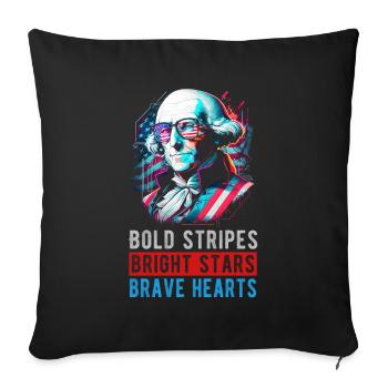 American Patriotic USA Design - Housse de coussin décorative 45 x 45 cm - noir - Devant