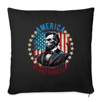 American Patriotic USA Design - Sofa pillowcase 17,3'' x 17,3'' (45 x 45 cm) - black - Front