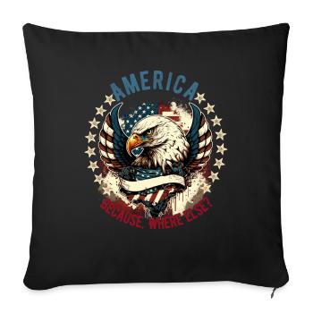 American Patriotic USA Design - Sofa pillowcase 17,3'' x 17,3'' (45 x 45 cm) - black - Front