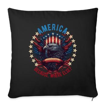 American Patriotic USA Design - Sofa pillowcase 17,3'' x 17,3'' (45 x 45 cm) - black - Front