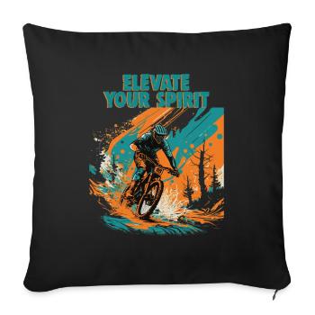 Cool mountain bike downhill design for MTB fans - Sofa pillowcase 17,3'' x 17,3'' (45 x 45 cm) - black - Front