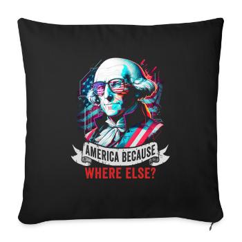 American Patriotic USA Design - Sofa pillowcase 17,3'' x 17,3'' (45 x 45 cm) - black - Front