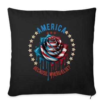 American Patriotic USA Design - Housse de coussin décorative 45 x 45 cm - noir - Devant