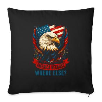 American Patriotic USA Design - Sofa pillowcase 17,3'' x 17,3'' (45 x 45 cm) - black - Front