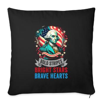 American Patriotic USA Design - Housse de coussin décorative 45 x 45 cm - noir - Devant