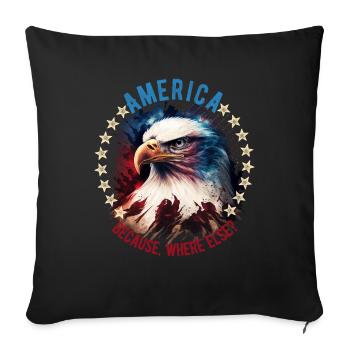 American Patriotic USA Design - Housse de coussin décorative 45 x 45 cm - noir - Devant