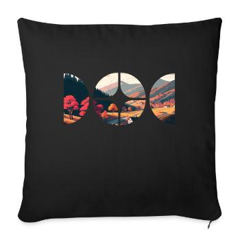 Mountain Circle Geometry Shape Nature Outdoor - Sofa pillowcase 17,3'' x 17,3'' (45 x 45 cm) - black - Front