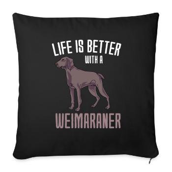 Weimaraner - Sofa pillowcase 17,3'' x 17,3'' (45 x 45 cm) - black - Front