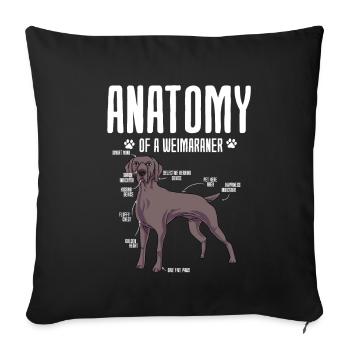Weimaraner - Sofa pillowcase 17,3'' x 17,3'' (45 x 45 cm) - black - Front