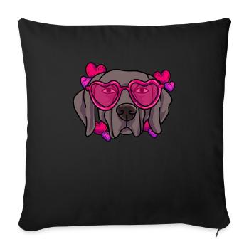 Weimaraner - Sofakissenbezug 45 x 45 cm - Schwarz - Vorne