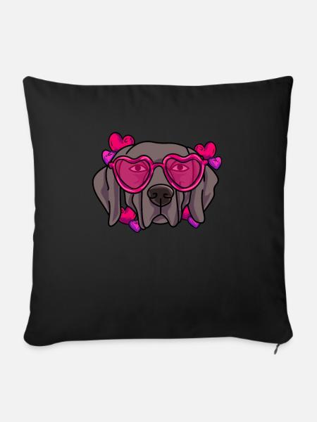 Weimaraner - Sofakissenbezug 45 x 45 cm - Schwarz
