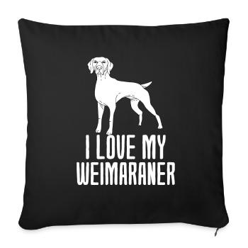 Weimaraner - Sofa pillowcase 17,3'' x 17,3'' (45 x 45 cm) - black - Front