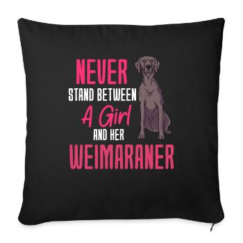Weimaraner - Sofa pillowcase 17,3'' x 17,3'' (45 x 45 cm) - black - Front