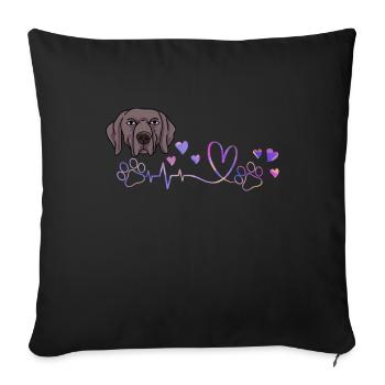 Weimaraner - Sofa pillowcase 17,3'' x 17,3'' (45 x 45 cm) - black - Front