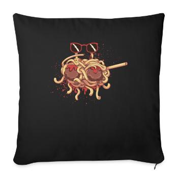 Tupfende fliegende Spaghettimonster Pastafari - Sofakissenbezug 45 x 45 cm - Schwarz - Vorne