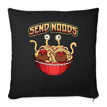 Fliegendes Spaghettimonster Pastafari Pastafari - Sofakissenbezug 45 x 45 cm - Schwarz - Vorne
