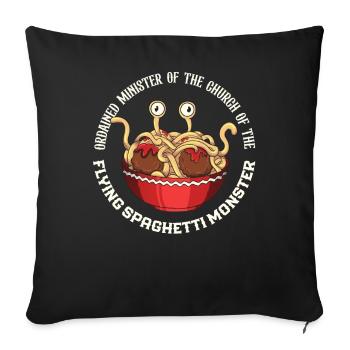Fliegendes Spaghettimonster Pastafari - Sofakissenbezug 45 x 45 cm - Schwarz - Vorne