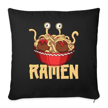 Flying Spaghetti Monster FSM Pastafari Pastafar - Sofa pillowcase 17,3'' x 17,3'' (45 x 45 cm) - black - Front