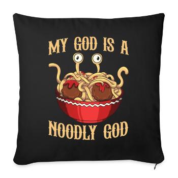Flying Spaghetti Monster FSM - Sofa pillowcase 17,3'' x 17,3'' (45 x 45 cm) - black - Front