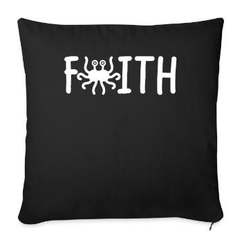Fliegendes Spaghettimonster FSM Pastafari Pastafar - Sofakissenbezug 45 x 45 cm - Schwarz - Vorne