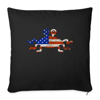 Flying Spaghetti Monster USA Flag US Pastafar - Sofa pillowcase 17,3'' x 17,3'' (45 x 45 cm) - black - Front