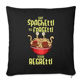 Das fliegende Spaghettimonster - Sofakissenbezug 45 x 45 cm - Schwarz - Vorne