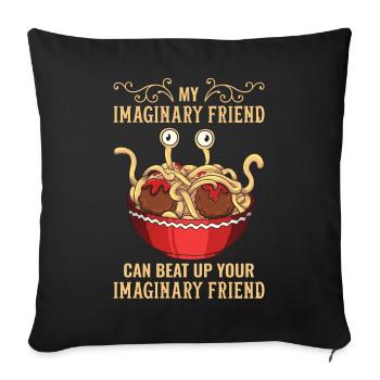 Flying Spaghetti Monster Pastafari - Sofa pillowcase 17,3'' x 17,3'' (45 x 45 cm) - black - Front