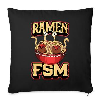 Spaghetti Volant Monster Pastafari Pastafari - Housse de coussin décorative 45 x 45 cm - noir - Devant
