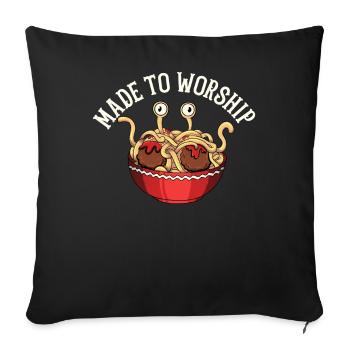 Flying Spaghetti Monster Pastafari - Sofa pillowcase 17,3'' x 17,3'' (45 x 45 cm) - black - Front