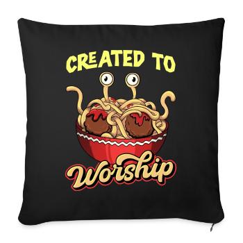 Flying Spaghetti Monster Pastafari - Sofa pillowcase 17,3'' x 17,3'' (45 x 45 cm) - black - Front