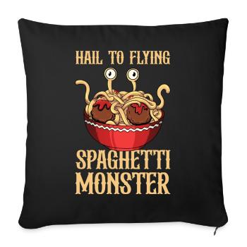 Das fliegende Spaghettimonster - Sofakissenbezug 45 x 45 cm - Schwarz - Vorne