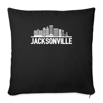Ligne d’horizon de Jacksonville - Housse de coussin décorative 45 x 45 cm - noir - Devant