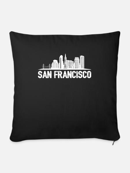 Horizon de San Francisco - Housse de coussin décorative 45 x 45 cm - noir