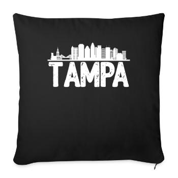 Tampa Skyline - Sofa pillowcase 17,3'' x 17,3'' (45 x 45 cm) - black - Front