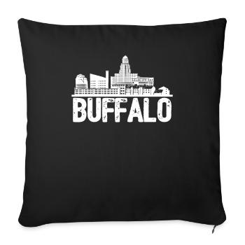 Buffalo Skyline - Housse de coussin décorative 45 x 45 cm - noir - Devant