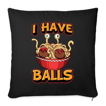 Spaghetti volant Monster FSM Pastafari Pastafar - Housse de coussin décorative 45 x 45 cm - noir - Devant