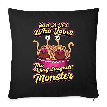 Spaghetti Volant Monster Pastafari Pastafari - Housse de coussin décorative 45 x 45 cm - noir - Devant