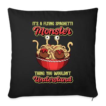 Fliegendes Spaghettimonster Pastafari Pastafari - Sofakissenbezug 45 x 45 cm - Schwarz - Vorne