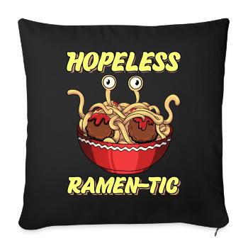 Monstre spaghetti volant FSM Pastafarian Pastaf - Housse de coussin décorative 45 x 45 cm - noir - Devant