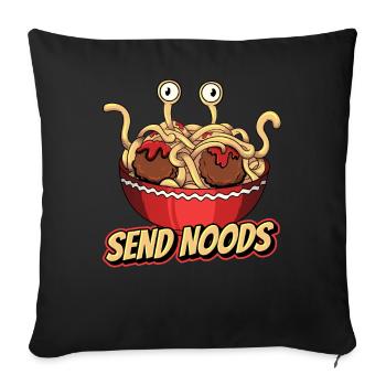Flying Spaghetti Monster Pastafarian Pastafari - Sofa pillowcase 17,3'' x 17,3'' (45 x 45 cm) - black - Front