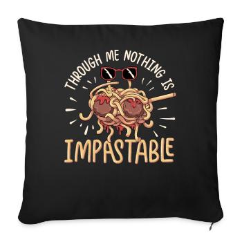flying spaghetti monsters Pastafarian - Sofa pillowcase 17,3'' x 17,3'' (45 x 45 cm) - black - Front