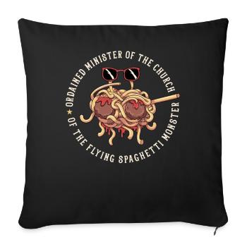 Dabbing Flying Spaghetti Monsters Pastafarian - Housse de coussin décorative 45 x 45 cm - noir - Devant